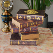 北欧复古仿真书收纳盒咖啡厅书房，假书装饰品模型摆件书壳收纳书盒