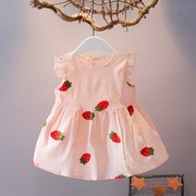 0-1-2-3岁婴儿衣服，女宝宝连衣裙无袖夏装百天新生儿，韩版棉布裙子