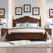 美式轻奢实木床1.8米双人大床现代简约1.5米白蜡木婚床卧室家具