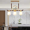 禅意餐厅灯吊灯三头全铜新中式迎客松中国风创意餐桌书房茶室灯具