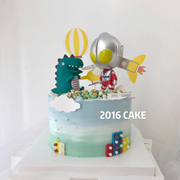 生日蛋糕装饰摆件卡通打怪兽，咸蛋超人玩具模型蛋糕摆件玩偶