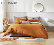 恐龙纺织床上用品同款 极简素色磨毛印花床单四件套 柔软舒适