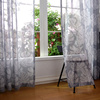 轻奢客厅美式田园黑灰色植物叶子窗纱窗帘纱帘成品加工免打孔