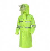 谋福269长款雨衣外套男上衣荧光绿反光雨衣，全身保安执勤物业保洁