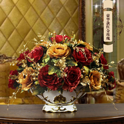 欧式仿真花瓶盆套装绢花假花家居，装饰花插花花卉玄关客厅餐桌花艺