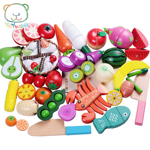 宝宝切水果玩具木制玩具水果蔬菜切切看切切乐儿童过家家厨房玩具