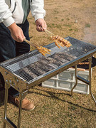 大号不锈钢烧烤架木炭户外烧烤炉碳烤炉，野外家用烤肉bbq庭院全套