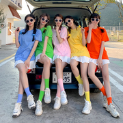 韩版青春彩虹系糖果短袖闺蜜装姐妹，聚会甜美拍照t恤搞怪伴娘服