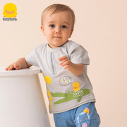 黄色小鸭宝宝短袖T恤纯棉柔软透气2-3岁男童装可爱夏季薄款上衣