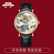 北京手表东方文化系列18K黄金表盘国风元素设计奢华机械珐琅腕表