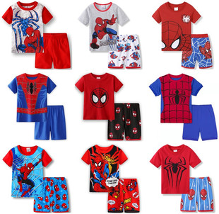 蜘蛛侠童装男童短袖套装夏季薄款中小童宝宝男孩半袖T恤时尚潮流