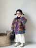 儿童棉服韩版冬季女童彩色毛毛棉衣宝宝洋气格子加厚棉袄外套