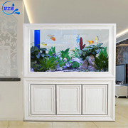 生态鱼缸玻璃仿实木纹底过滤柜免换水族箱，1.2米1.8中大型客厅家用