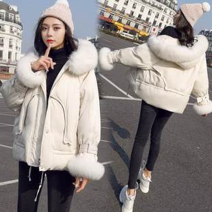 加厚小个子棉衣2021冬季韩版大毛领chic显瘦短款女外套棉服潮