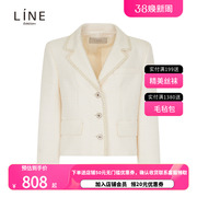 LINE女装纯色短款上衣春季通勤职业OL夹克外套NGJKNC9800