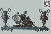 钟表古典欧式发条座钟铸铜花瓶家居客厅条案装饰风水镇宅西洋古钟