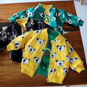 宝宝两面穿外套2024春装，男童童装儿童夹克，小童棒球服韩版上衣1793
