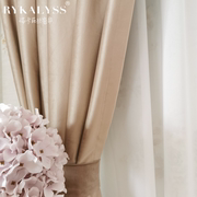 奶茶色香槟遮光天鹅绒窗帘现代简约美式轻奢别墅高窗绒布成品定制