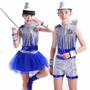 六一儿童爵士舞亮片蓬蓬纱裙演出服男女童现代舞蹈幼儿园表演服装