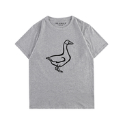GESIMAO 鸭子 原创设计感小众印花白色短袖T恤女夏学生宽松短袖