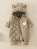 6一12月婴儿冬装男加绒连体，薄棉衣8可爱女，宝宝衣服冬季保暖外出服