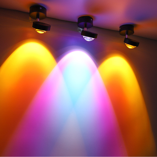 日不落射灯氛围灯明装led天花灯嵌入式可调角度客厅吸顶背景墙灯