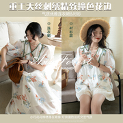 辛德瑞拉安妮森林重工天丝，刺绣精致撞色花边，气质衬衫+连衣裙
