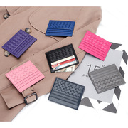 韩版编织卡包女士超薄迷你羊皮信用卡包时尚公交卡包多卡位证件包