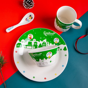 哆啦a梦餐具圣诞套装，家用菜盘子勺，斗笠碗圣诞节礼物情侣节日