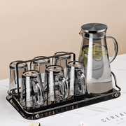 北欧现代水具套装家用玻璃杯子水杯茶杯水壶家庭客厅茶几杯具一套