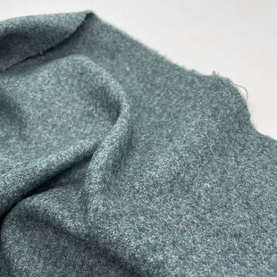 经典款单面羊绒毛呢布料墨绿色强缩羊毛女士大衣时装布料保暖舒适