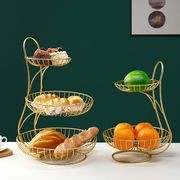 多层欧式水果篮客厅创意时尚，果盘ins高颜值收纳架多功能蛋糕果盆