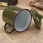 优级带盖加厚老式经典怀旧搪瓷杯泡茶茶缸老干部复古大容量水杯子