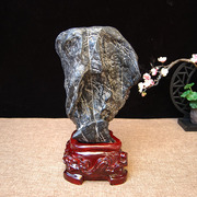 灵璧石奇石天然原石自然型桌面案头摆件客厅玄关装饰实木底座
