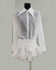 法式高级感荷叶边白色衬衫，连衣裙女2024设计感短款仙女辣妹裙