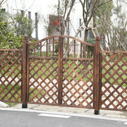 花园防腐木门栅栏门庭院门户外碳化木篱笆门，实木院子围栏小门尖角