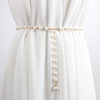 白色珍珠腰带女配裙子连衣裙夏季装饰链条腰带配饰2021小香风