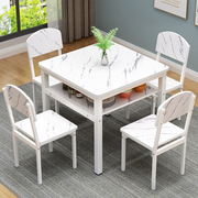 简约双层餐桌椅组合方桌家用经济，小户型吃饭餐桌椅时尚储物小桌子