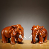 花梨木雕刻大象摆件一对实木家居吉祥木质象办公室摆设装饰工艺品