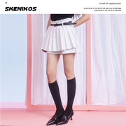 Skenikos 精致前短后长百褶裙裤夏季显瘦A字学院风百搭半身裙女