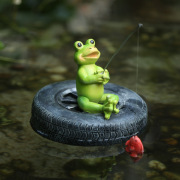 仿真动物漂浮树脂摆件户外花园庭院池塘鱼缸造景青蛙鸭子浮水装饰