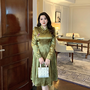 GLEC高端胖mm大码女装中国风2024复古国风旗袍时尚优雅连衣裙