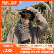 日系男士围巾冬季2023男款羊绒学生，高级感保暖休闲情侣款围脖