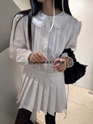 闪闪家 韩国东大门HELDER-P法式娃娃衬衫翻领可爱连衣裙