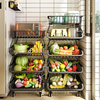 厨房蔬菜置物架落地多层可移动家用放菜架子，水果菜篮子储物收纳筐