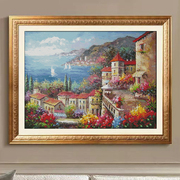 世界名画油画 地中海 风景25 小白十字绣套件  客厅卧室 精准