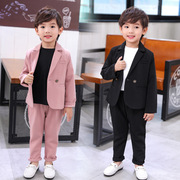 春秋时尚小童西装套装韩版帅气男童二件套休闲童装儿童花童礼服