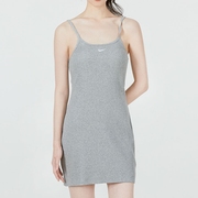 耐克/Nike Sportswear纯色休闲运动吊带连衣裙灰色女款DM6231-063