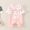 婴儿春装粉色公主爬服长袖网红可爱连体衣03-9个月女宝宝满月套装
