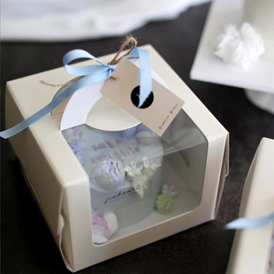韩版4/6/8寸手提透明开窗生日蛋糕盒 烘焙包装盒慕斯芝士蛋糕打包